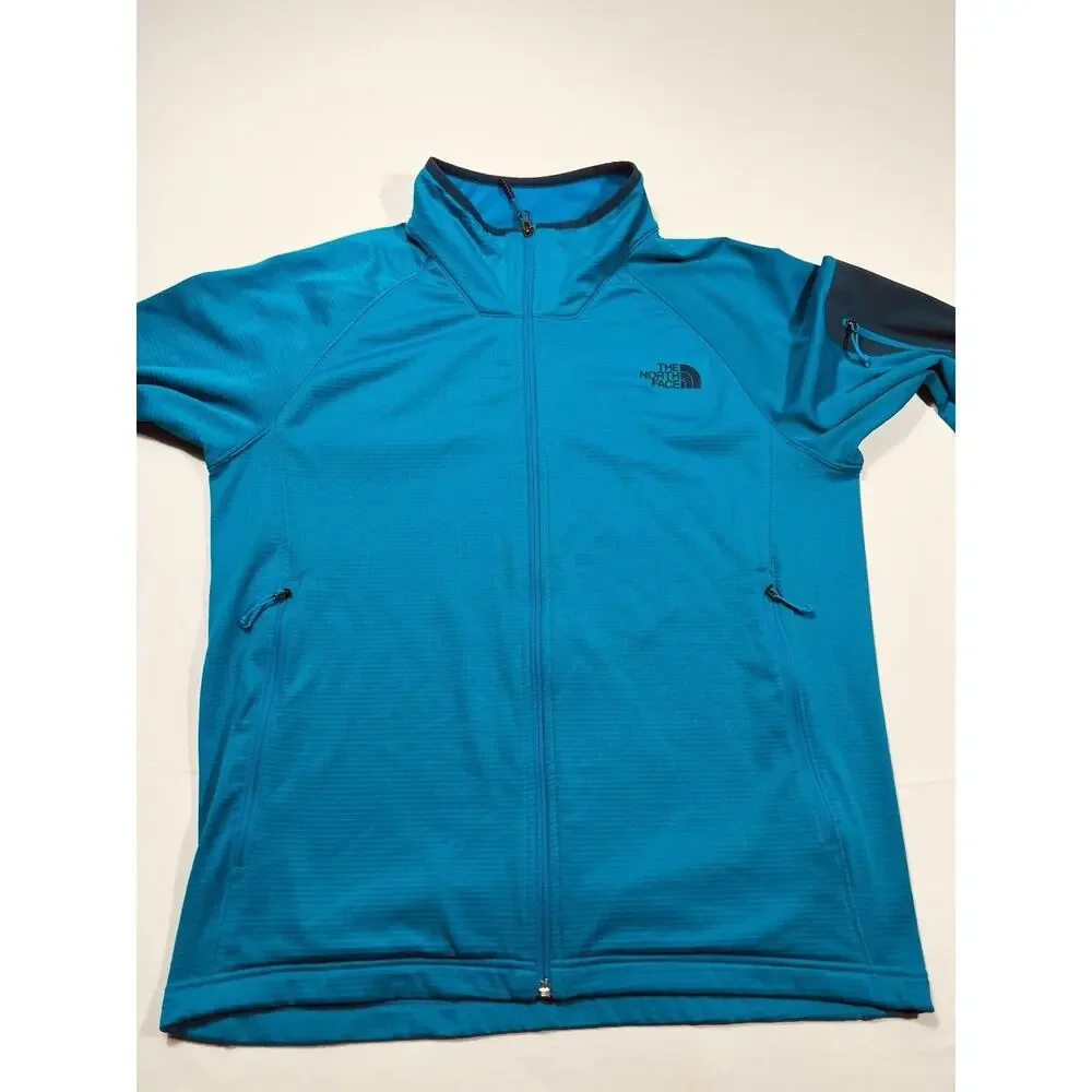 Mens The North Face Borod Fleece Full Zip Jacket Coat Blue L